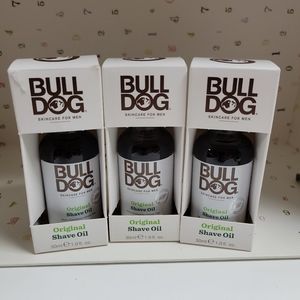New, LOT OF 3 Bulldog Mens Skincare and Grooming Original Face Shaving Oil 1 Oz